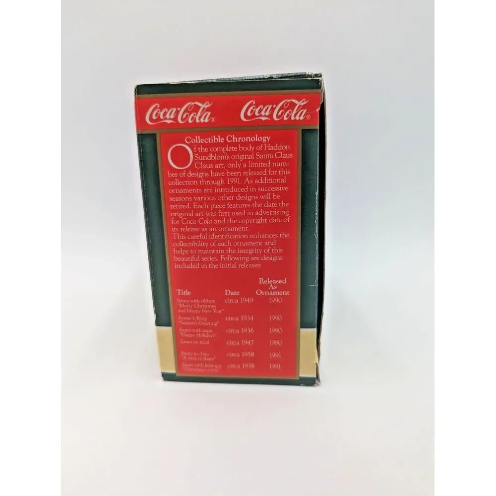 2 Coca Cola Ornament Santa Claus‎  1990